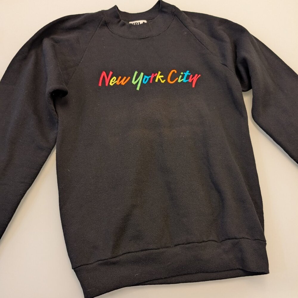 HRLA Jerzees Vintage Streetwear New York City Black Sweatshirt Size S